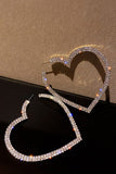 Shining large hoop heart ring stud night out
