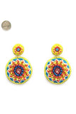 Round Drop Dangle Colorful Beaded Round Earrings