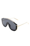 Oversize Round Half Frame Fashion Sunglasses