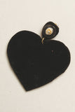 Black and Gold Heart Seed Beaded Post Earrings