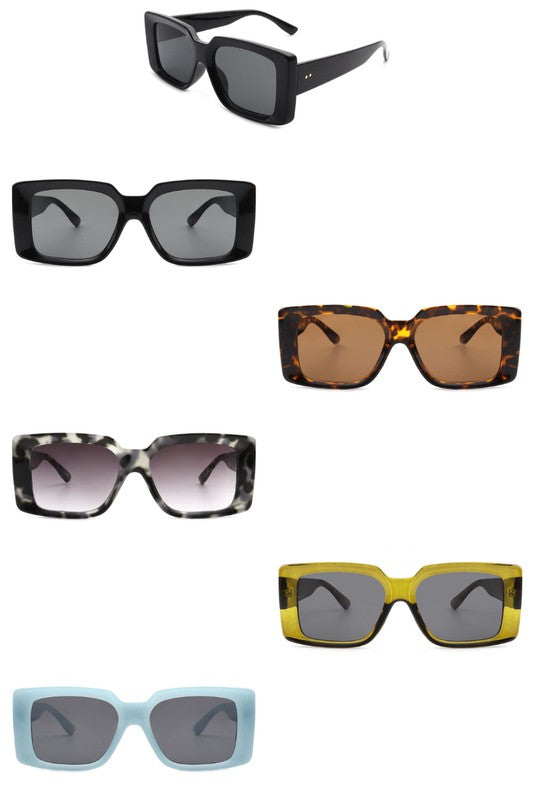 Retro Square Flat Lens Vintage Fashion Sunglasses