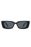 Rectangle Retro Narrow Flat Lens Slim Sunglasses