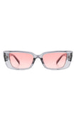 Rectangle Retro Narrow Flat Lens Slim Sunglasses