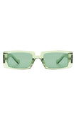 Retro Rectangle Flat Top Tinted Square Sunglasses