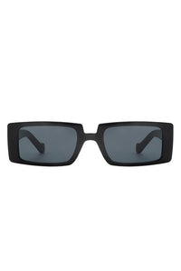 Retro Rectangle Flat Top Tinted Square Sunglasses