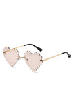 Rimless Heart Shape Tinted Fashion Sunglasses