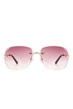 Classic Rimless Chic Square Fashion  Sunglasses