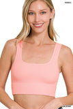 RIBBED SQUARE NECK CROPPED TANK TOP