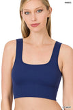 RIBBED SQUARE NECK CROPPED TANK TOP