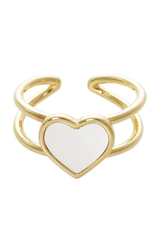 Gold-Dipped Heart Adjustable Ring