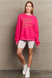 Simply Love Full Size COUNTDOWNS CHAMPAGNE RESOLUTIONS & CHEER Round Neck Sweatshirt