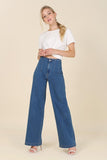 Flared high waist pin-tuck jeans