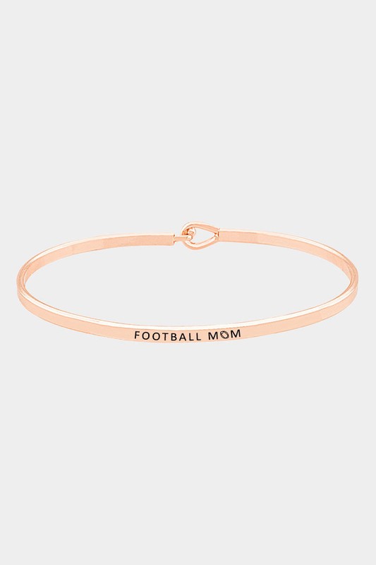 Football Mom Brass Thin Metal Hook Bracelet