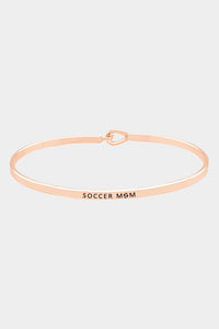 Soccer Mom Brass Thin Metal Hook Bracelet