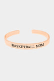 Basketball Mom White Gold Dipped Cuff Bracelet