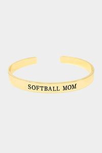 Softball Mom Gold Dipped Cuff Bracelet