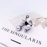 Elegant Retro Oversize Multi Pearl Rings for Women Lady Shiny Crystal Rhinestone Irregular Charm Ring Korean Wedding Jewelry - MeriMeriShop