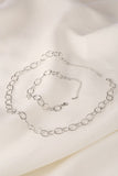 Chain bracelet and necklace set   silver