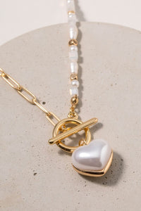 Pearl Heart Chain Necklace