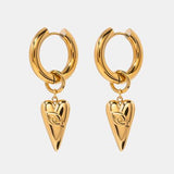 Stainless Steel Heart Dangle Earrings