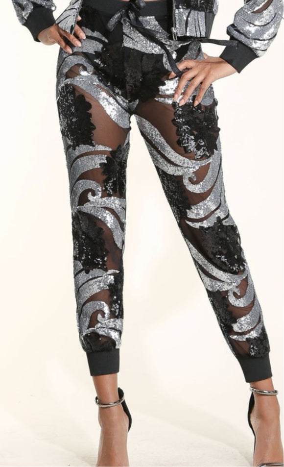 Sequins Casual Jogger Style Pants - MeriMeriShop