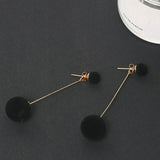Fashion Elegant Red Black Plush Ball Drop Earrings/Pearl Long Earrings Gift for Wedding Party - MeriMeriShop