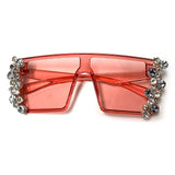 Oversized Diamond Square Sunglasses Women Luxury Brand vintage Flat Top Pink Black Rhinestone One Piece Men Gafas Shades UV400 - MeriMeriShop