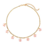 Fashion Bling Crystal Tennis Chain Choker Necklace for Women Gold Silver Color 7 Butterfly Cherry Pendant Necklace Party Jewelry - MeriMeriShop