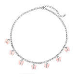Fashion Bling Crystal Tennis Chain Choker Necklace for Women Gold Silver Color 7 Butterfly Cherry Pendant Necklace Party Jewelry - MeriMeriShop