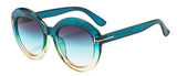 SHAUNA Retro Women Round Sun Glasses Brand Designer Fashion Double Colors Gradient Shades - MeriMeriShop