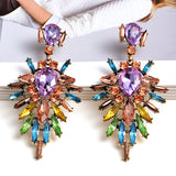 High-grade Colorful Crystal Earrings Statement Rhinestone Long Drop Earrings Fashion Jewelry Accessories For Women Wholesale - MeriMeriShop