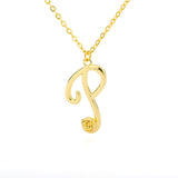 Stainless Steel Rose Flower Initial A-Z Letter Necklace - MeriMeriShop