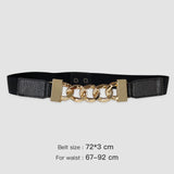 Gold chain belt elastic silver metal waist belts for women ceiture femme stretch cummerbunds ladies coat ketting riem waistband - MeriMeriShop
