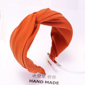 Haimeikang Solid Color Cloth Cross Hairband Headband Turban for Women Lady Wide Plastic Hair Hoop Bezel Hair Bands Accessories - MeriMeriShop