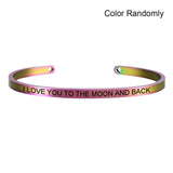New Rainbow Stainless Steel Bangle Personal Engraved Positive Inspirational Quote Cuff Mantra Bracelet Gift for Women SL-098 - MeriMeriShop